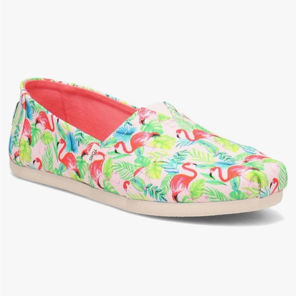 Toms Colorful Flamingo Print Women's Slip-On Shoes